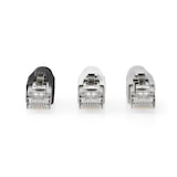 thumbnail of Nedis RJ45-Stecker - RJ45 Pass Through - Festes/verseiltes FTP CAT6a - Gerade - Vergoldet - 10 Stück - Polycarbonate - Grau / Schwarz / Weiss - Box