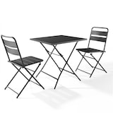 thumbnail of Table de terrasse pliante carrée en acier gris - Oviala