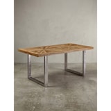 thumbnail of Esstisch Mango Massivholz Esszimmertisch 180x76,5 x90 cm, Küchentisch Loft Natur, Holztisch Massiv mit Metallgestell, Industrial