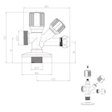 thumbnail of Eckventil Kombiventil Geräteanschlussventil 1/2" x 3/4" x 10mm