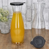 thumbnail of 2x MIA MISURA Wein-Karaffe mit Deckel schwarz 1L geeicht Glas-Krug Saft Wasser