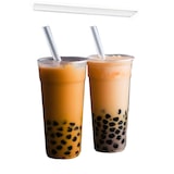 thumbnail of 200 MEHRWEG Strohhalme Bubble Tea Trinkhalme Plastik transparent  200*12 mm
