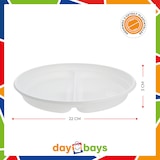 thumbnail of DayBays Plastikteller 2 Geteilt 500 Stk. Weiß Rund Menüteller Plastik Teller 22 cm Einweg Spülmaschinenbeständig