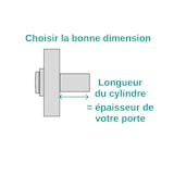 thumbnail of Verrou double entrée Mirage 6 pour porte d'entrée, cyl. 45mm, tringle 2 pts en acier, haut, droit, 3 clés, bronze - THIRARD