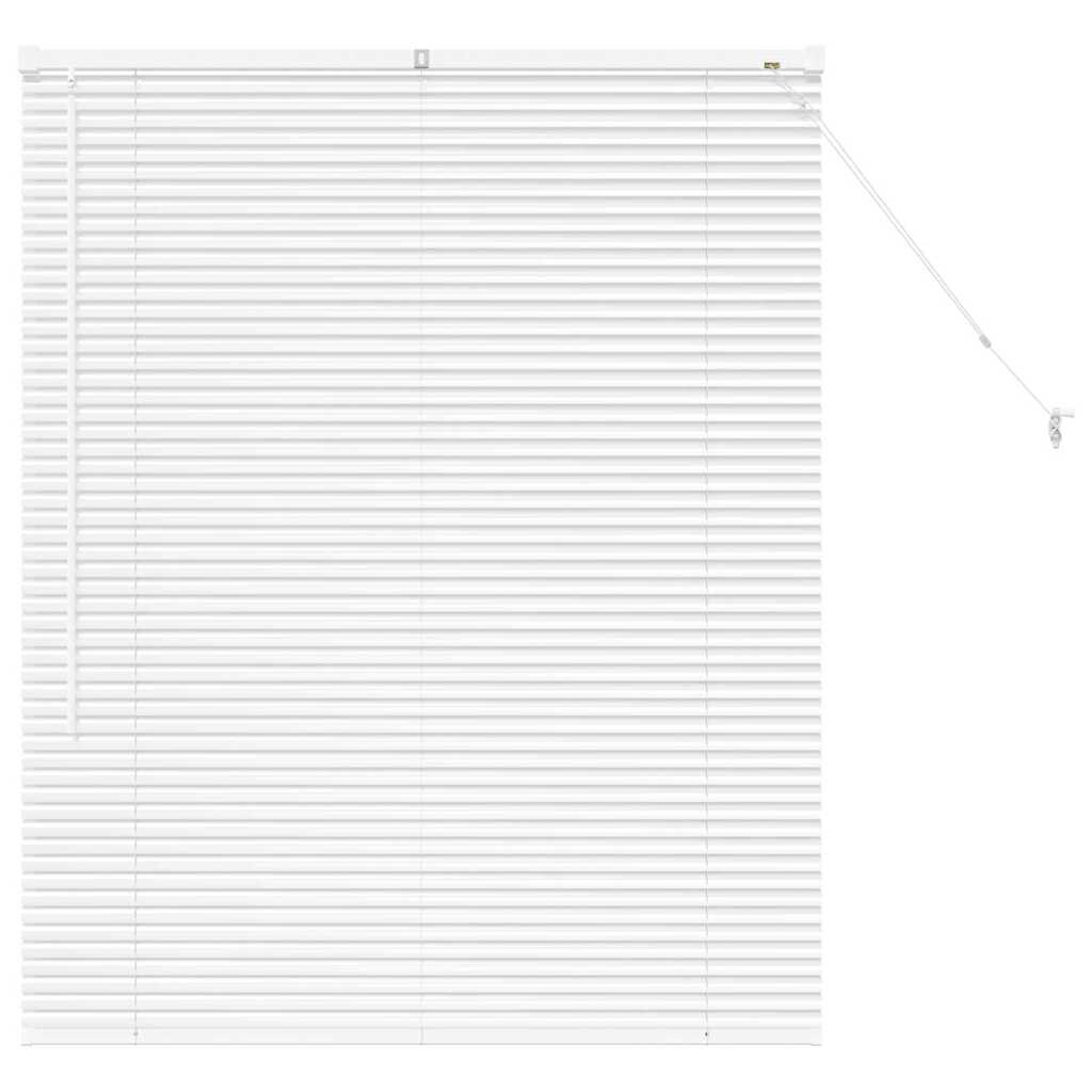 vidaXL Venetiaanse Jaloezieën met gordijnen Wit 130 x 105 cm Aluminium