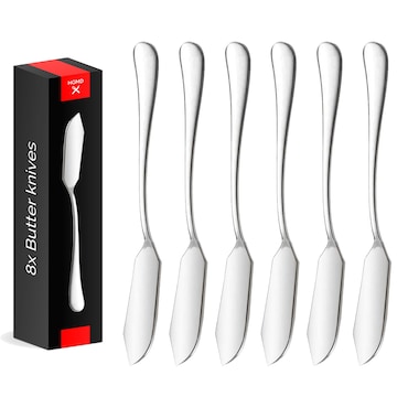 HGMD Facas para manteiga - 8 peças - 14,5cm - Facas para barrar - Facas para tapas - aço inoxidável