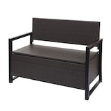 thumbnail of Décoshop26 - Banc de jardin 2 places en polyrotin gris coffre de rangement coussin d'assise beige 04_0004170