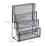 thumbnail of Relaxdays Zeitschriftenhalter Metall, 4 Fächer, Dokumentenablage Büro, HBT: 43x33x18 cm, Magazinhalter, Briefe, schwarz