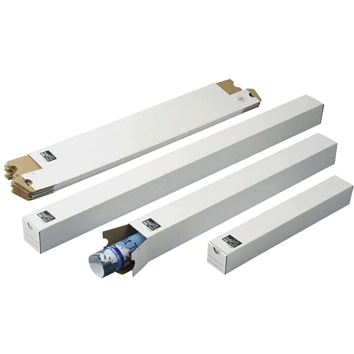 Versandhülse Viereck 750x75x75mm weiß Packung mit 20 Stück