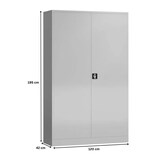 thumbnail of PROREGAL Stahlschrank BEE mit 7 lackierten Fachböden | HxBxT 195x120x42cm | Grau-Grau | Werkstattschrank Werkzeugschrank Aktenschrank Universalschrank