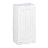 thumbnail of Relaxdays Badezimmerschrank hängend, Badhängeschrank, Lamellen Design, 2 Einlegeböden, MDF, HBT: 60 x 30 x 20,5 cm, weiß