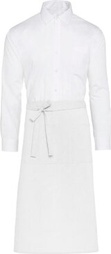 thumbnail of ROME - Recycled Bistro Apron with Pocket: One Size / White
