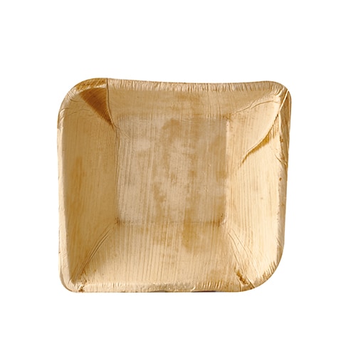 PAPSTAR 100 Schalen, Palmblatt "pure" eckig 300 ml 14 cm x 14 cm x 4,5 cm