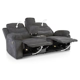 thumbnail of Kinosessel, 2er-Fernsehsessel mit Relaxfunktion, Liegefunktion Easy-Lift, Belastbarkeit je Sitzplatz 130 kg, Mikrofaser, in Dunkelgrau, Raburg Pixx