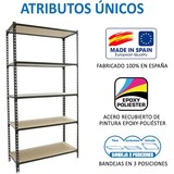 thumbnail of SimonRack Scaffali Metallo Garage 1800x900x400 mm, 5 Niveaux, Ripiani in Legno, 150 kg per Ripiano, Antrazite/Legno – Maderclick