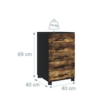 thumbnail of Relaxdays Rollcontainer, 5 Schubladen, HxBxT: 69 x 40 x 40 cm, Aktenschrank auf Rollen, Bürocontainer, schwarz/braun