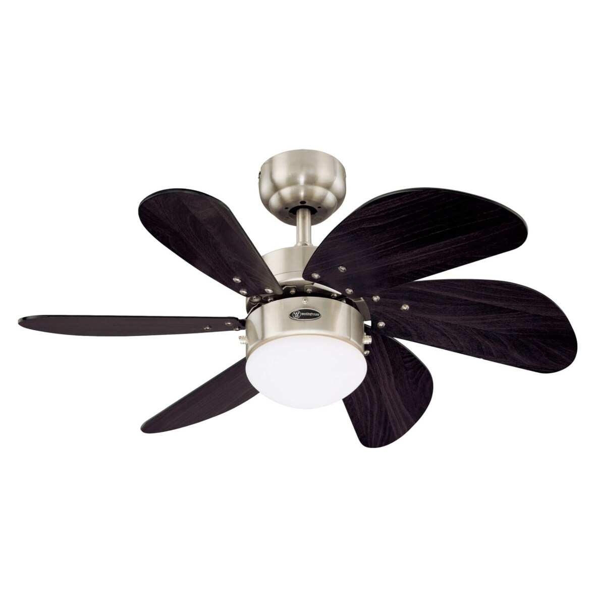 Deckenventilator Turbo Swirl Chrom 76 cm mit Licht 76