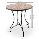 thumbnail of Mosaiktisch 60 cm Ø, mediterraner Garten- & Terrassentisch, 71 cm hoch, Orange-Beige-Grau, Raburg Mayla