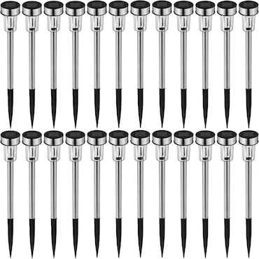 tectake 24 lampade solari a LED colorate - argento - 403913