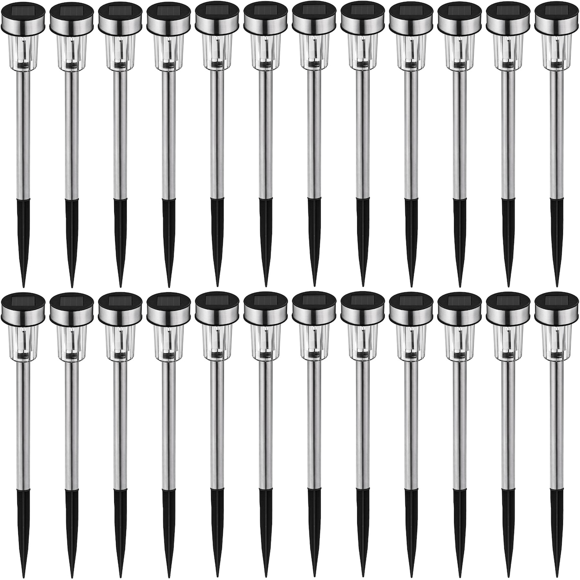 tectake 24 lampade solari a LED colorate - argento - 403913