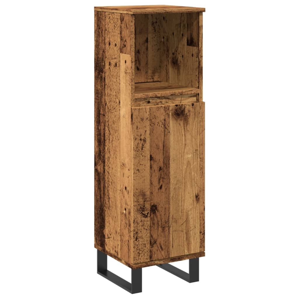 vidaXL Badschrank Altholz-Optik 30x30x100 cm Holzwerkstoff