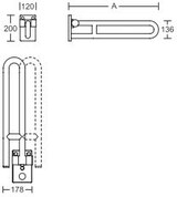 thumbnail of pba 01 Stützklappgriff drehbar 850mm aus Nylon