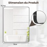 thumbnail of Helloshop26 - Miroir mural 76,5 x 56 cm pour salle de bain miroir mural de courtoisie rectangulaire cadre en métal robuste 20_0008912