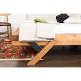 thumbnail of SalesFever Balkenbett 140 x 200 cm | Fichte-Holz | Massivholz | Y-Beine mit schwarz | B 158 x T 218 x H 90 cm | natur