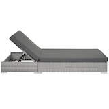 thumbnail of tectake 2 tumbonas de polirratán con estructura de aluminio y mesa  Gris Claro