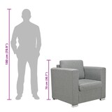 thumbnail of vidaXL Fauteuil stof lichtgrijs