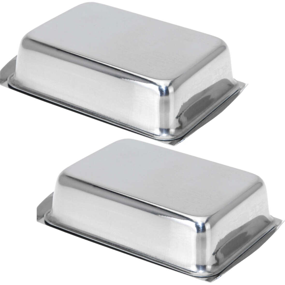 2x Butterdose Butterglocke Butterschale 16x11x4cm Edelstahl Küche Gastro Margarine