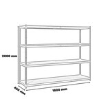thumbnail of SimonRack Rayonnage industriel, 2000x1800x450 mm, 400 kg au point de flexion, 4 étagères bois, rayonnage garage, Bleu/Orange/Bois- Ecoforte