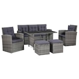 thumbnail of vidaXL 6-tlg. Garten-Lounge-Set mit Auflagen Poly Rattan Grau