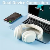 thumbnail of Casque Audio Sans Fil Bluetooth Gaming Avec Micro Plug Play Noir 20h Autonomie White YONIS