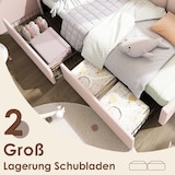 thumbnail of Merax Polsterbett Einzelbett mit Schubladen Stauraumbett Samt Daybett Tagesbett Schlafsofa 90x200cm Rosa(Ohne Matratze)