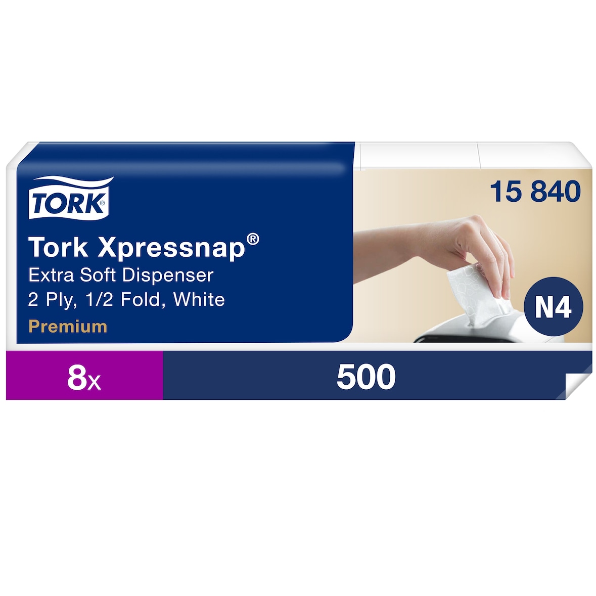 Tork Xpressnap® Serviettes enchevêtrées Extra Douces Blanches-4000sdt