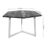 thumbnail of Couchtisch Beistelltisch 56 x 47 cm  Wohnzimmer Tisch Metall-Gestell mit massiver Tischplatte : schwarz matt - tabacco