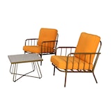 thumbnail of METRO PROFESSIONAL Outdoor Sofa Lounge-Set 3-tlg., Stahl/Polyester, 2 Sessel, 1 Tisch, gelb/gold