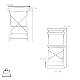 thumbnail of Conjunto de mesa e cadeiras dobráveis para jardim Mobiliário de jantar para exteriores em aço Design moderno para exteriores Poupança de espaço