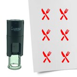 thumbnail of CombiCraft Selbstfärbender Stempel 'Besteck' in der Farbe Rot, Ø10mm