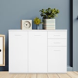 thumbnail of Aparador armario de cocina con 2 puertas buffet de salón con 2 cajones estante ajustable estilo moderno para comedor 106x35x76cm blanco brillante