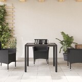 thumbnail of vidaXL Gartentisch mit Glasplatte Schwarz 90x90x75 cm Poly Rattan
