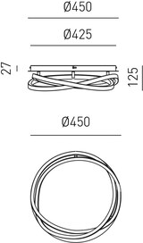 thumbnail of ATIA P/P Schwarze Aluminium-LED-Deckenleuchte 40W 1900lm 3000K Dimmbar Phasenanschnitt- und Druckschalter - Gealuce