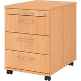thumbnail of bümö Rollcontainer mit Schubladen, Container abschließbar aus Holz in Buche - Rollwagen für's Büro als Schreibtisch Unterschrank, Bürocontainer od.