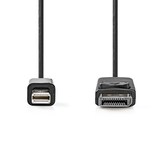 thumbnail of Mini DisplayPort Cable - DisplayPort 1.2 - Mini DisplayPort Male - DisplayPort Male - 21.6 Gbps - Nickel Plated - 2.00 m - Round - PVC - Black - Label