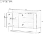 thumbnail of Merax Modernes Sideboard im minimalistischen Stil 4-türiger griffloser Buffetschrank für Esszimmer, Wohnzimmer, Küche Schwarz