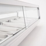 thumbnail of Vetrina Frigo Sushi - Refrigerata - da Banco - Vetri Curvi - Motore Incorporato - Bianca - 8 GN 1/3 - 180x42x26,5h cm