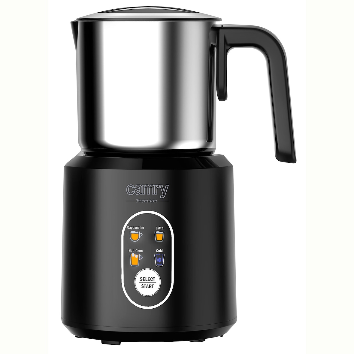 Camry CR4498 Espumador de Leche Automático Batidor de leche Eléctrico, Calentador Leche 350 ml, Hace Espuma en Caliente/Frío, 1000W