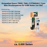 thumbnail of Kompatibel Epson T9452, T945, C13T945240 C Cyan Blau Druckerpatrone für 5.000 Seiten von D&C