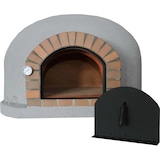 thumbnail of MF - Houtgestookte Buitenoven van Beton Model STROMBOLI (Wit - 120 x 120 x 165 cm) – Geïsoleerd met Kurk en 3 Keramische Dekens
